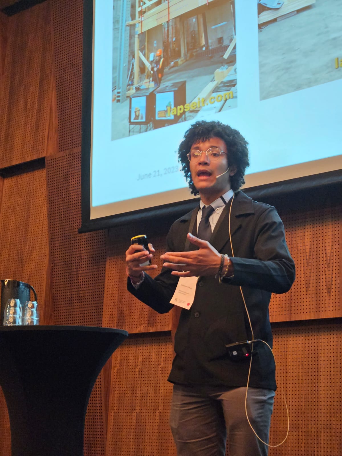 Gustavo A. Araújo R. presenting at the 13th World Conference on Timber Engineering in Oslo, Norway